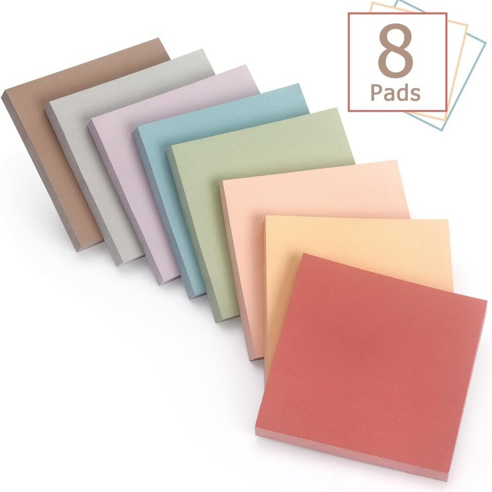 Sticky Notes 8 Vintage Colors 3x3in, Self-Stick Notes Pads with Easy to Post for - Picture 4 of 7